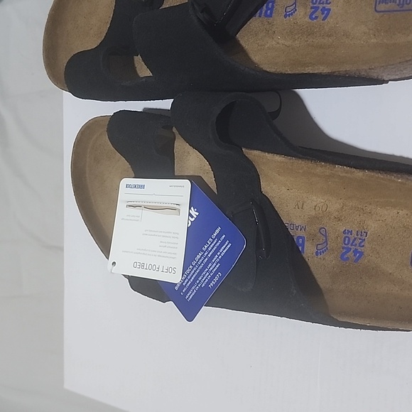 BIRKENSTOCK Arizona Soft Footbed Black Suede Unisex Sandals Size 42 NWT - Picture 9 of 9
